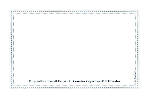 Carte de correspondance Monogramme bleu nuit - Verso Carte de correspondance Monogramme bleu nuit - Verso