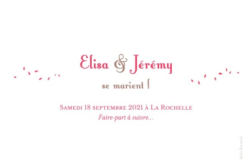 Save the Date Bouquet rouge - Verso
