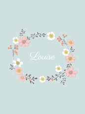 Affiche Couronne de fleurs vert d'eau
