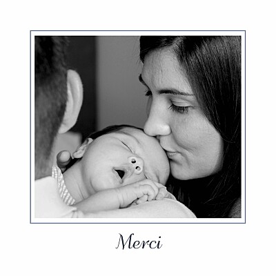 Carte de remerciement Merci navy chic photo bleu finition Carte de remerciement Merci navy chic photo bleu finition