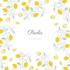Faire-part de naissance Citrons 3 photos jaune