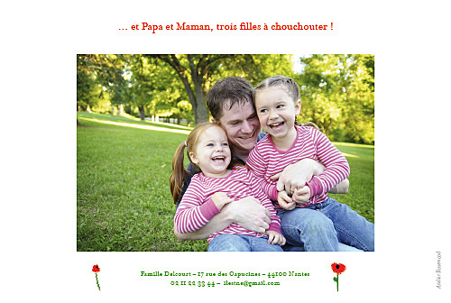 Faire-part de naissance Coquelicot 4 photos rouge - Page 4 Faire-part de naissance Coquelicot 4 photos rouge - Page 4