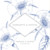 Faire-part de mariage Gravure chic (4 pages) bleu - Page 1 Faire-part de mariage Gravure chic (4 pages) bleu - Page 1