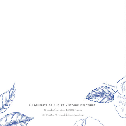 Faire-part de mariage Gravure chic (4 pages) bleu - Page 4 Faire-part de mariage Gravure chic (4 pages) bleu - Page 4