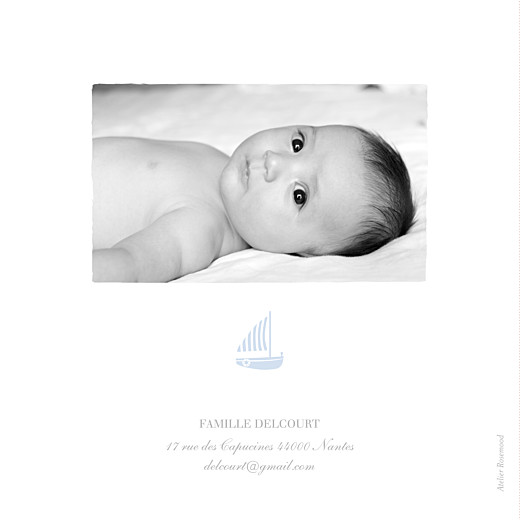Faire-part de naissance Petit voilier 2 photos bleu layette - Page 4 Faire-part de naissance Petit voilier 2 photos bleu layette - Page 4