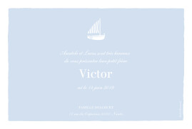 Faire-part de naissance Petit voilier photo paysage bleu layette