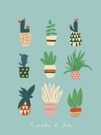 Affiche Cacti cactus bleu - Page 1