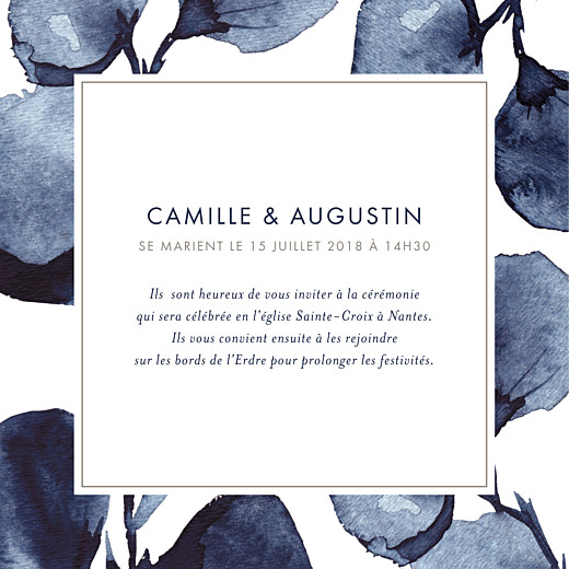 Faire-part de mariage Ombres florales bleu Faire-part de mariage Ombres florales bleu