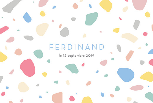 Faire-part de naissance Terrazzo RV photo clair - Recto Faire-part de naissance Terrazzo RV photo clair - Recto
