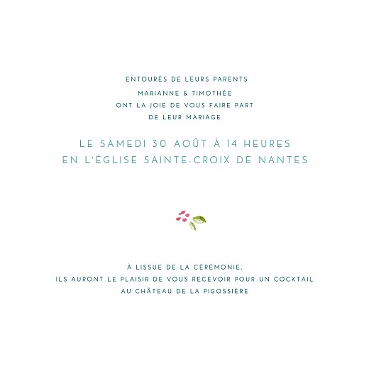 Faire-part de mariage Journée de printemps (4 pages) blanc - Page 3 Faire-part de mariage Journée de printemps (4 pages) blanc - Page 3