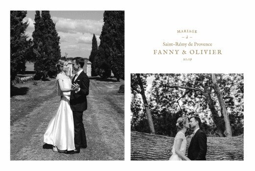 Carte de remerciement mariage Provence Kraft - Recto Carte de remerciement mariage Provence Kraft - Recto
