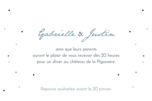 Carton d'invitation mariage Nuit d'été bleu - Verso Carton d'invitation mariage Nuit d'été bleu - Verso