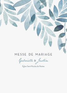 Couverture livret de messe mariage Nuit d'été bleu Couverture livret de messe mariage Nuit d'été bleu