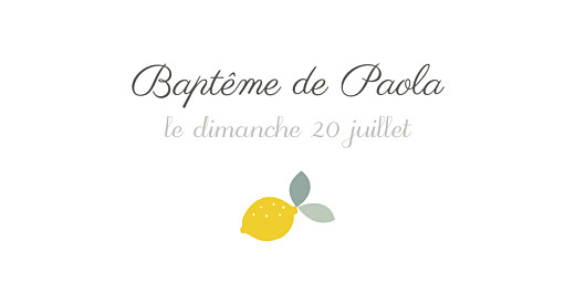 Marque-place Baptême Citrons jaune - Page 4