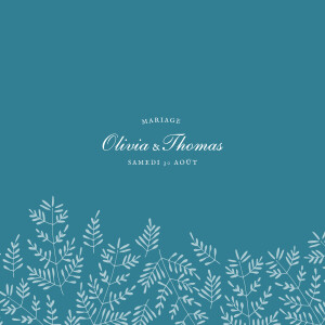 Faire-part de mariage Mille fougères (4 pages) bleu Faire-part de mariage Mille fougères (4 pages) bleu