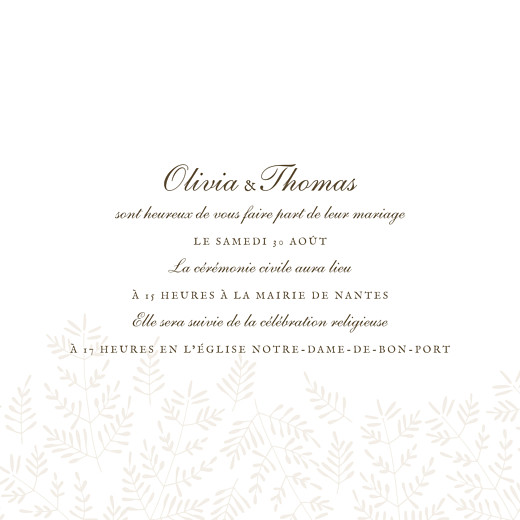 Faire-part de mariage Mille fougères (4 pages) beige - Page 3 Faire-part de mariage Mille fougères (4 pages) beige - Page 3