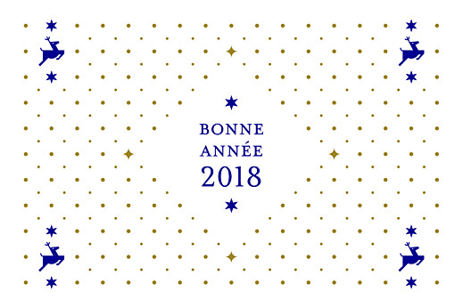 Carte de voeux Rennes de noël bleu & doré Carte de voeux Rennes de noël bleu & doré