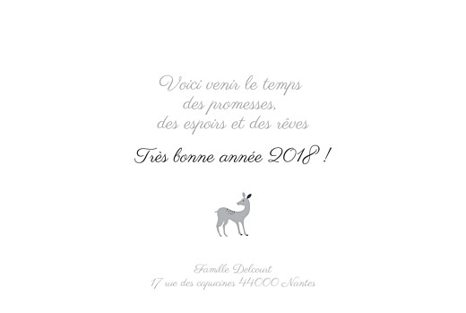 Carte de voeux Biche de noël gris Carte de voeux Biche de noël gris