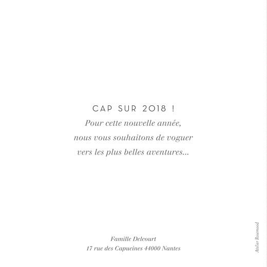 Carte de voeux Simple 8 photos (dorure) blanc Carte de voeux Simple 8 photos (dorure) blanc
