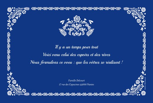Carte de voeux Papel Picado 6 photos bleu - Verso Carte de voeux Papel Picado 6 photos bleu - Verso