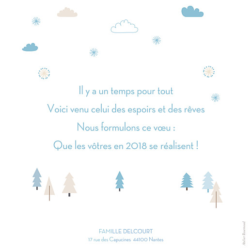 Carte de voeux Winter forest bleu Carte de voeux Winter forest bleu