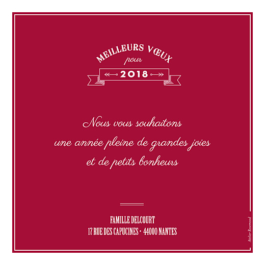 Carte de voeux Hipster 4 photos rv rouge Carte de voeux Hipster 4 photos rv rouge