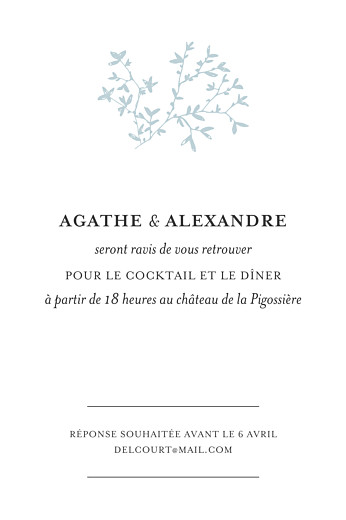 Carton d'invitation mariage Reflets dans l'eau vert - Recto Carton d'invitation mariage Reflets dans l'eau vert - Recto