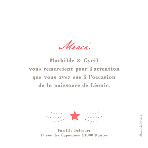 Carte de remerciement Merci bienvenue rose - Page 2 Carte de remerciement Merci bienvenue rose - Page 2