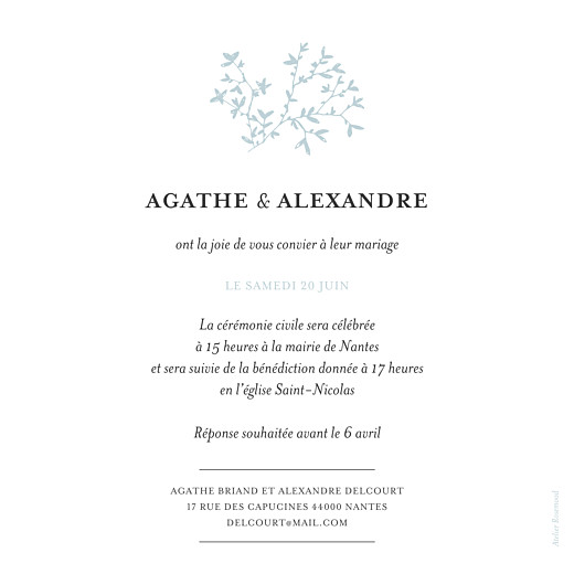 Faire-part de mariage Reflets dans l'eau (dorure) vert - Page 2 Faire-part de mariage Reflets dans l'eau (dorure) vert - Page 2