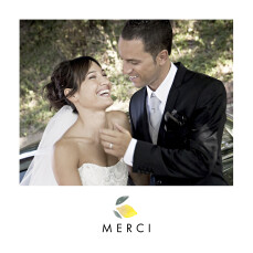 Carte de remerciement mariage Palermo blanc Carte de remerciement mariage Palermo blanc