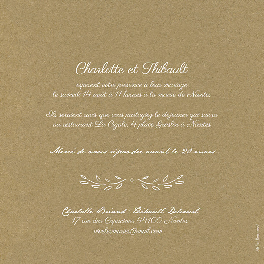 Faire-part de mariage Poème kraft - Page 2 Faire-part de mariage Poème kraft - Page 2