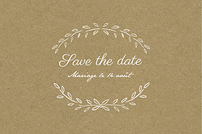 Save the Date Poème kraft finition