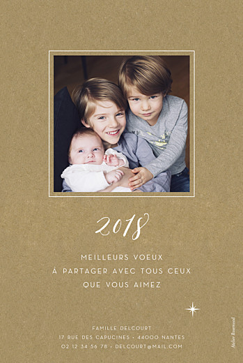 Carte de voeux Étoile de noël kraft Carte de voeux Étoile de noël kraft