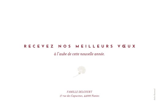 Carte de voeux Élégant feuillage (dorure) rouge - Verso Carte de voeux Élégant feuillage (dorure) rouge - Verso