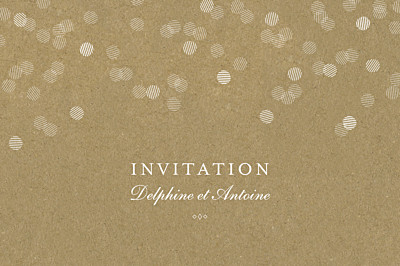 Carton d'invitation mariage Polka kraft finition