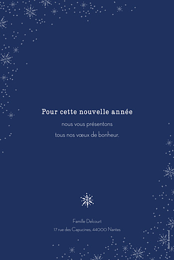 Carte de voeux Merveilles d'hiver portrait bleu - Verso