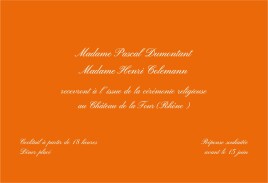 Carton d'invitation mariage Traditionnel orange