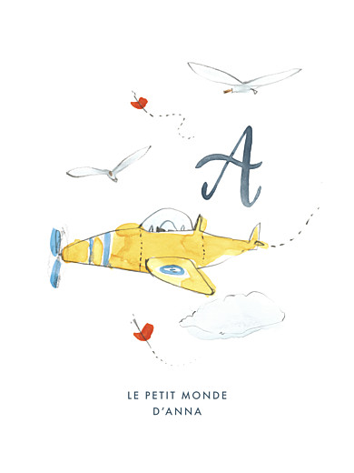 Affichette Abc… avion bleu - Page 1