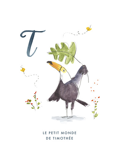Affichette ABC… Toucan bleu - Recto Affichette ABC… Toucan bleu - Recto