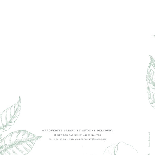 Faire-part de mariage Gravure simple (4 pages) vert - Page 4 Faire-part de mariage Gravure simple (4 pages) vert - Page 4