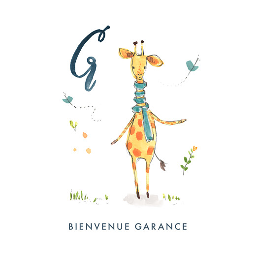 Faire-part de naissance ABC... Girafe blanc - Page 1 Faire-part de naissance ABC... Girafe blanc - Page 1