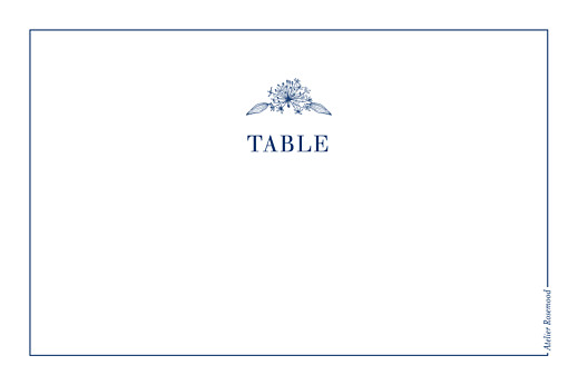 Marque-table mariage Nature chic bleu - Verso