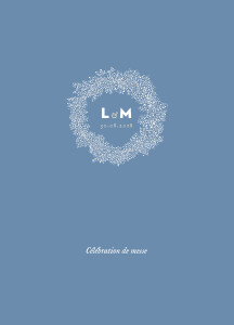 Couverture livret de messe mariage Gypsophile bleu Couverture livret de messe mariage Gypsophile bleu