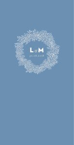 Menu de mariage Gypsophile (4 pages) bleu Menu de mariage Gypsophile (4 pages) bleu