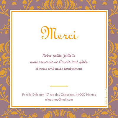 Carte de remerciement Merci ambiance florale photo mixte finition Carte de remerciement Merci ambiance florale photo mixte finition