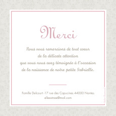 Carte de remerciement Merci Ambiance florale photo fille