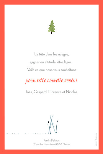 Carte de voeux Piste verte blanc - Verso Carte de voeux Piste verte blanc - Verso