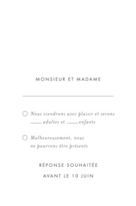 Carton réponse mariage Lettres d'amour (dorure) blanc Carton réponse mariage Lettres d'amour (dorure) blanc