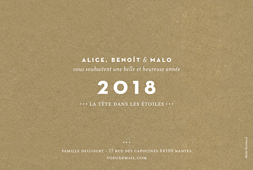 Carte de voeux Trésor kraft Carte de voeux Trésor kraft