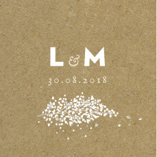 Etiquette perforée mariage Gypsophile kraft Etiquette perforée mariage Gypsophile kraft